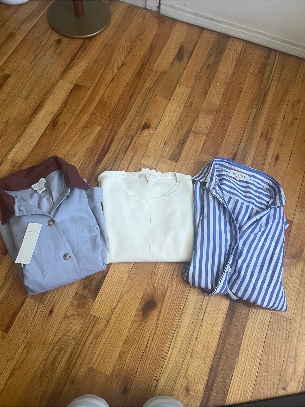 Alex Mill Blue Stripe Cotton Button-Up Shirt Maje and calypso st barts lot small
